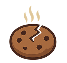 Freshly baked gooey stuffed cookie with molten centre