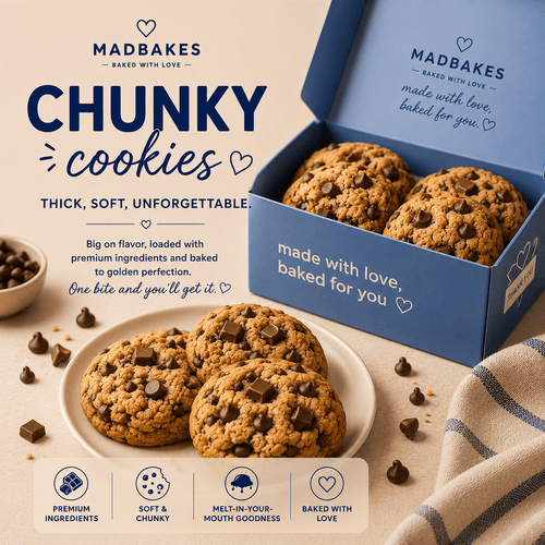 Chunky Cookies™ – NYC-Style Cookies Baking Kit (Makes 6 Cookies) - Madbakes