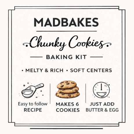 Chunky Cookies™ – NYC - Style Cookies Baking Kit (Makes 6 Cookies) - Madbakes