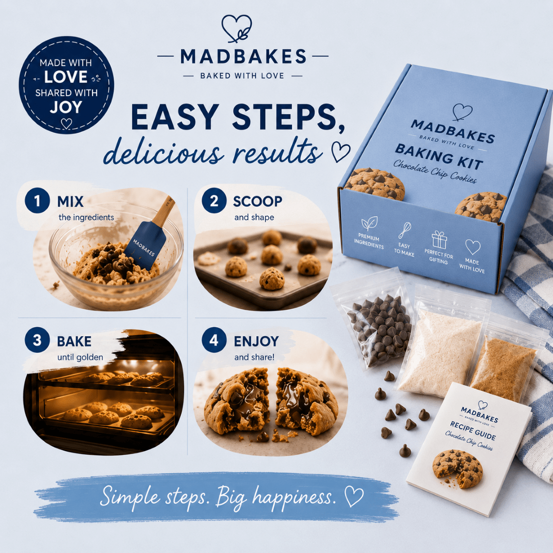 Chunky Cookies™ – NYC-Style Cookies Baking Kit (Makes 6 Cookies) - Madbakes