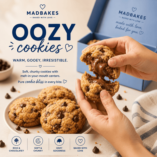 Oozy Cookies™ – Freshly Baked Stuffed NYC-Style Cookies - Madbakes