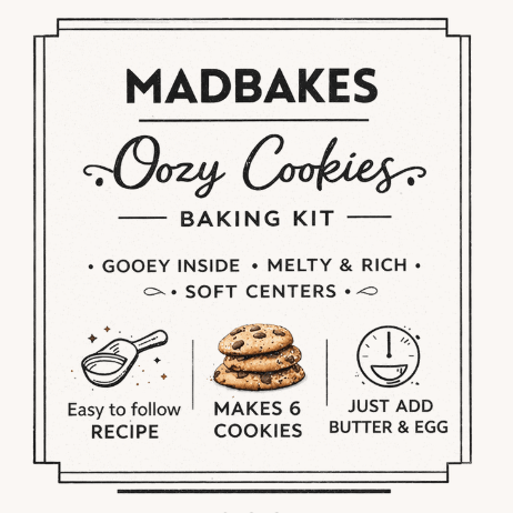 Oozy Cookies™ – Stuffed NYC - Style Cookies Baking Kit (Makes 6 Cookies) - Madbakes